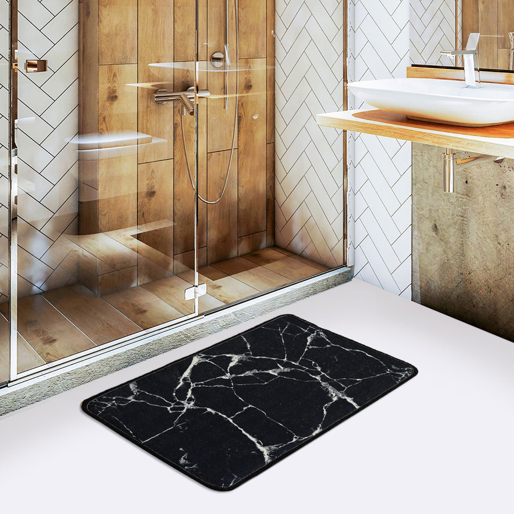 Bathmat Marble 100% Micro Polyamide Black 40x60 cm