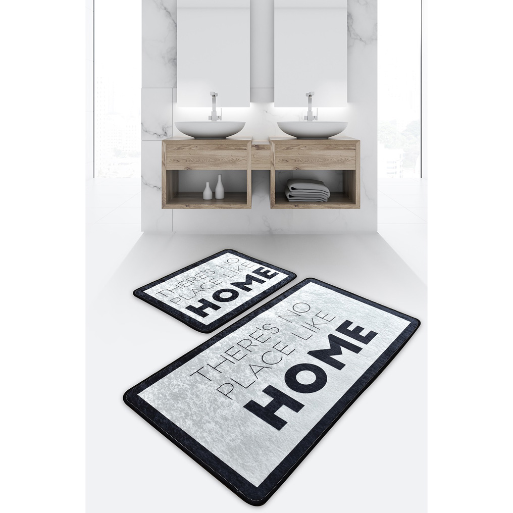 Bathmat set 2 pcs Like Home 100% Velvet fabric  50x60 / 60x100 cm