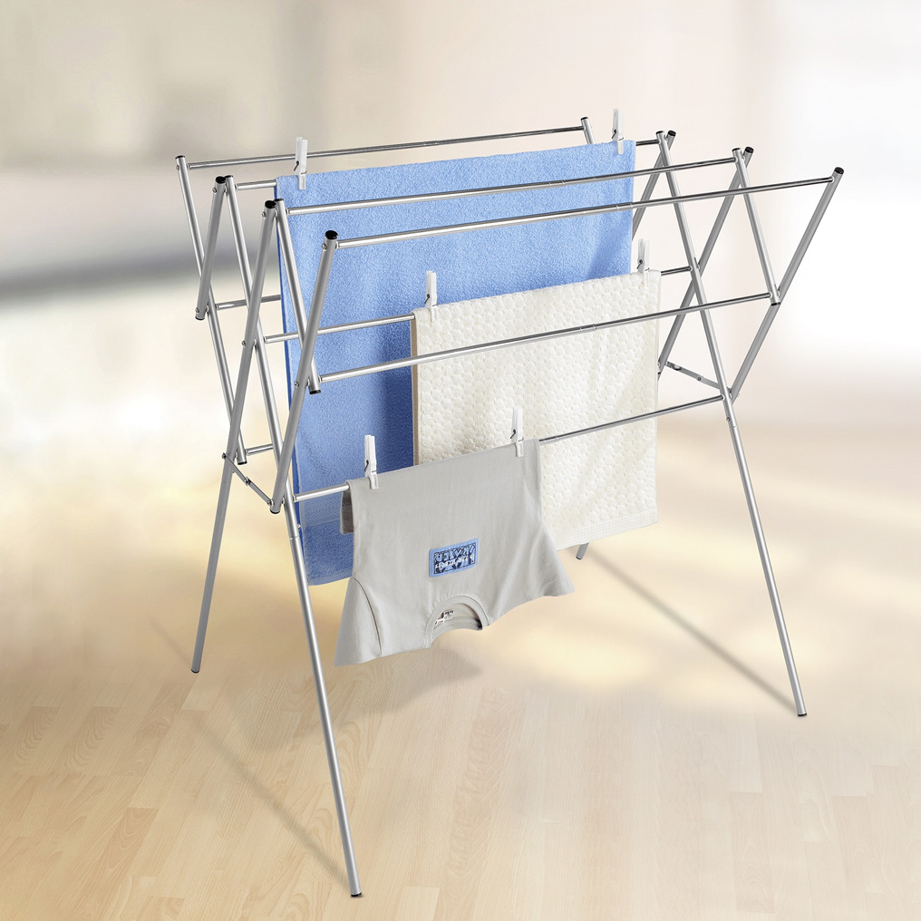 Telescopic clothes dryer stainless steel 65,5x96,5x54-92 cm