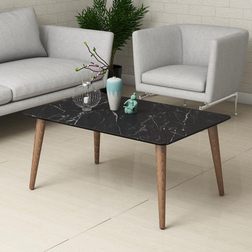 Particle Board Coffee Table Sky 2000 Black Marble 389MZA1139 W90xH60xD42 cm