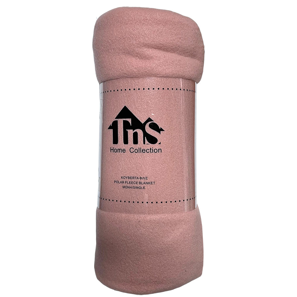 Κουβέρτα fleece μονή ροζ TnS Home Collection 150x220 εκ. 39-950-1938