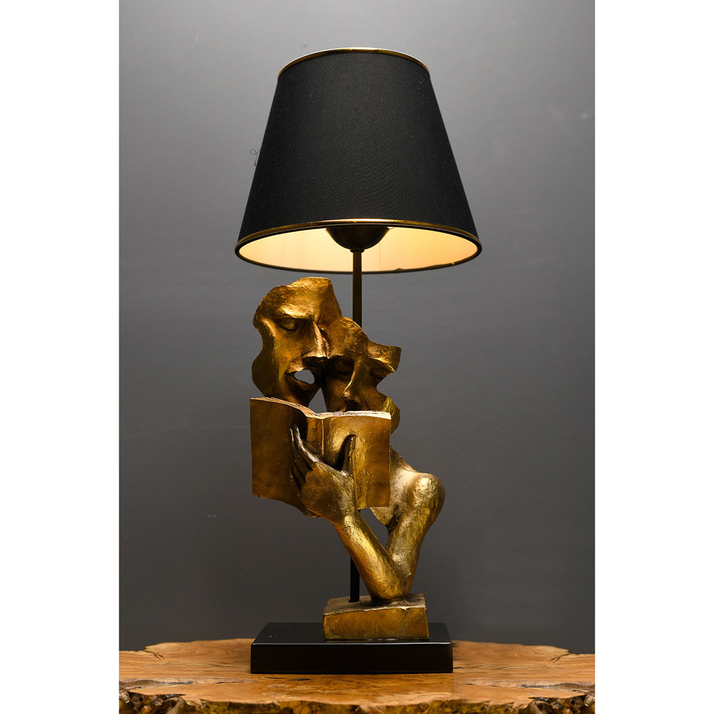 Table lamp Metal Lecture black / gold 23x57 cm E27 60W 390FLH1726