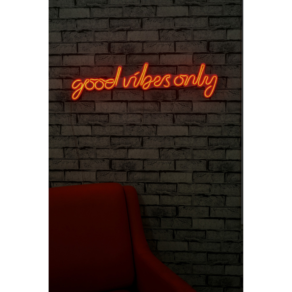 Διακοσμητικό LED φως πλαστικό Good Vibes Only - Red IP67 Neon 23W 79x19x2 εκ. 395NGR1586