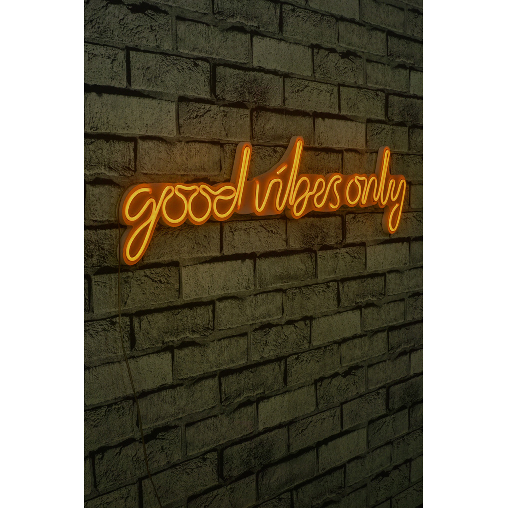 Διακοσμητικό LED φως πλαστικό Good Vibes Only - Yellow IP67 Neon 23W 79x19x2 εκ. 395NGR1589