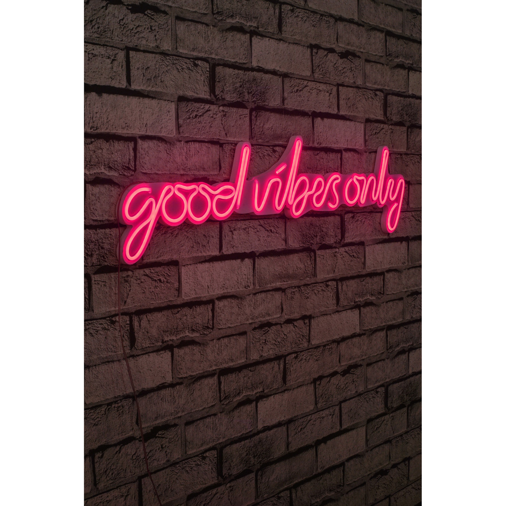 Decorative plastic LED light Good Vibes Only - Pink IP67 Neon 23W 79x19x2 cm 395NGR1590