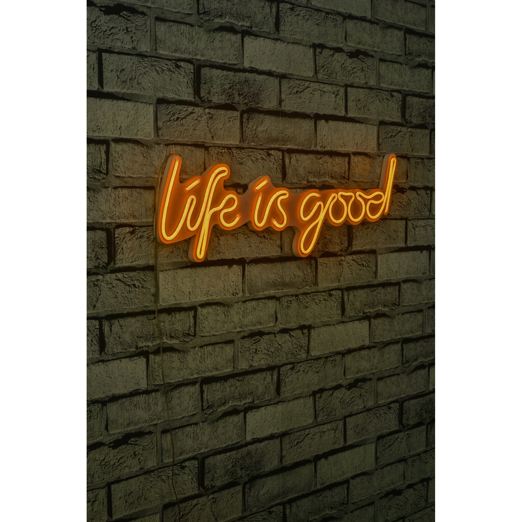 Διακοσμητικό LED φως πλαστικό Life Is Good - Yellow IP67 Neon 18W 57x17x2 εκ. 395NGR1650