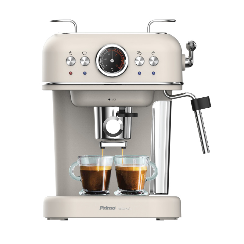 Μηχανή καφέ Espresso PREM-40445 Primo Eco 20Bar 3-σε-1 αναλογικό καντράν 1050W Ιβουάρ-Χρωμέ