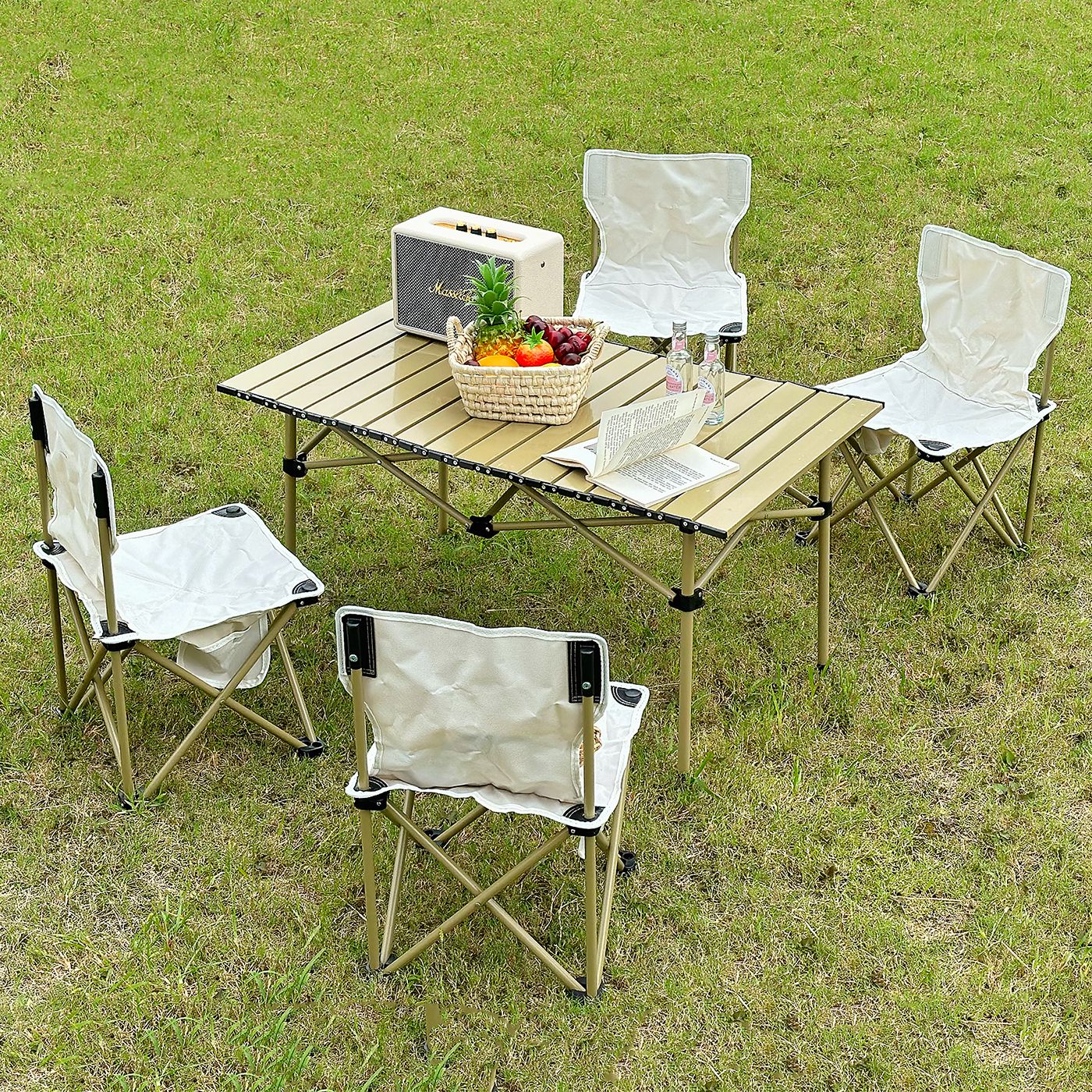 Camping table with 4 chairs 95x55x50 cm / 59x36x35 cm
