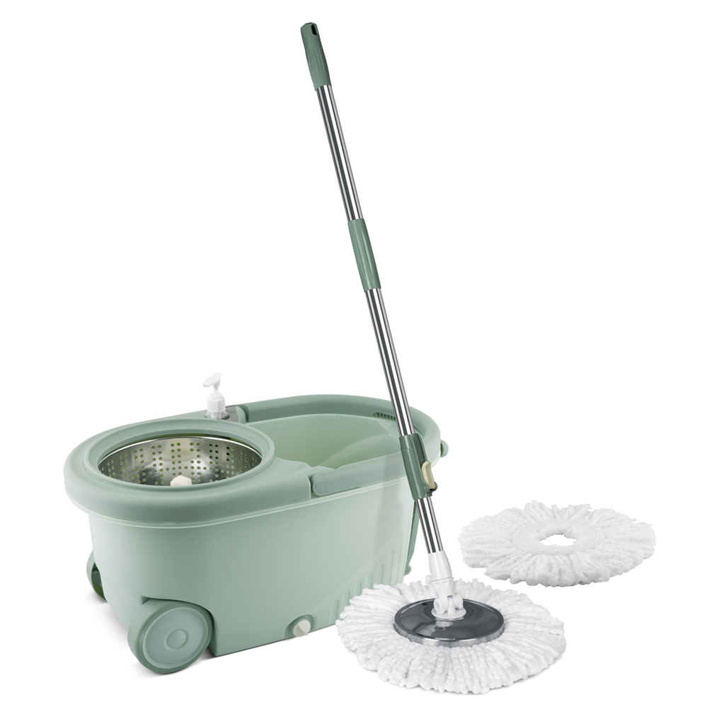 Κουβάς 7 λίτρων με ροδάκια, περιστρεφόμενο ανοξείδωτο στίφτη & σφουγγαρίστρα Lamart LT8053