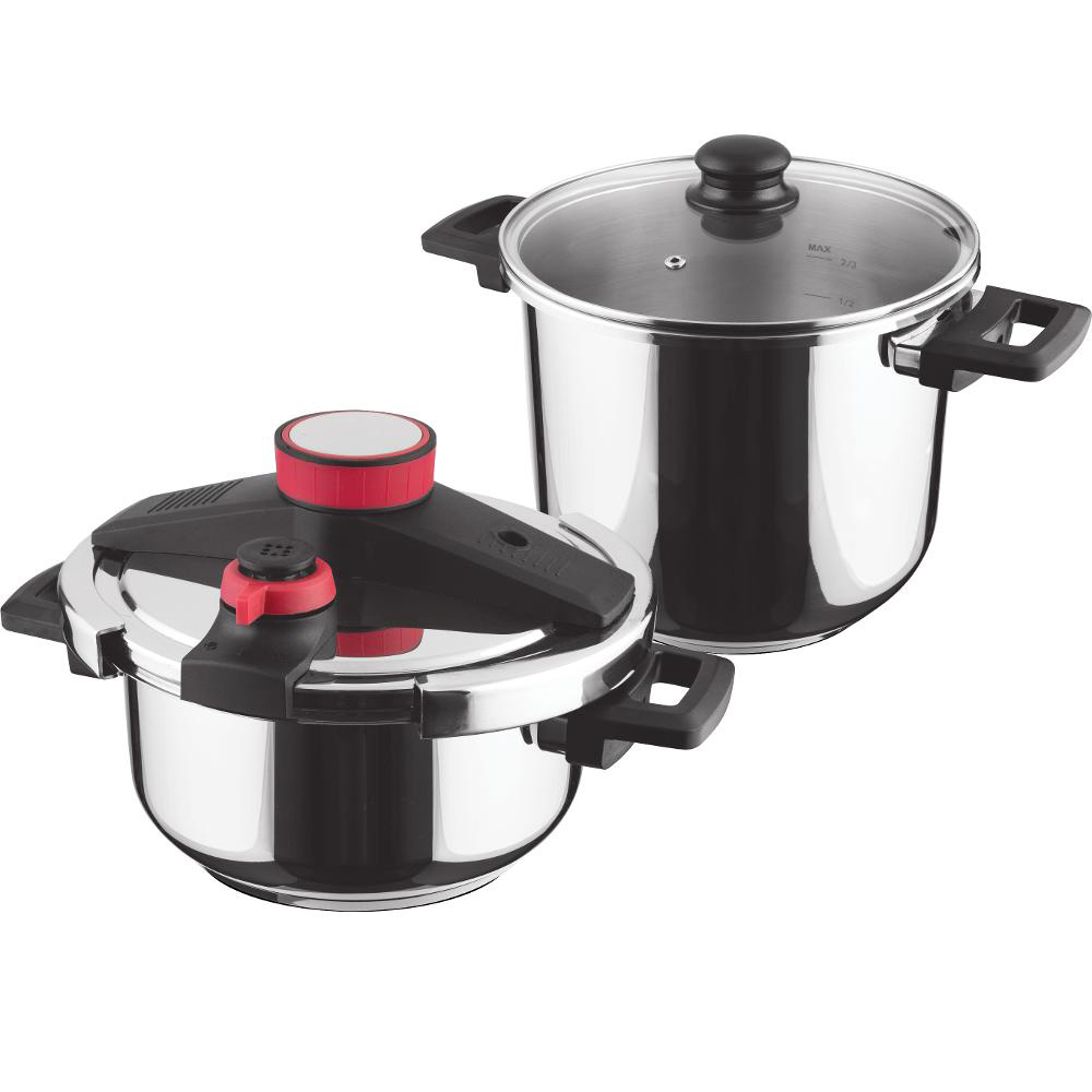 Pressure cooker set stainless steel Lamart  4 lt + 7 lt LT1230