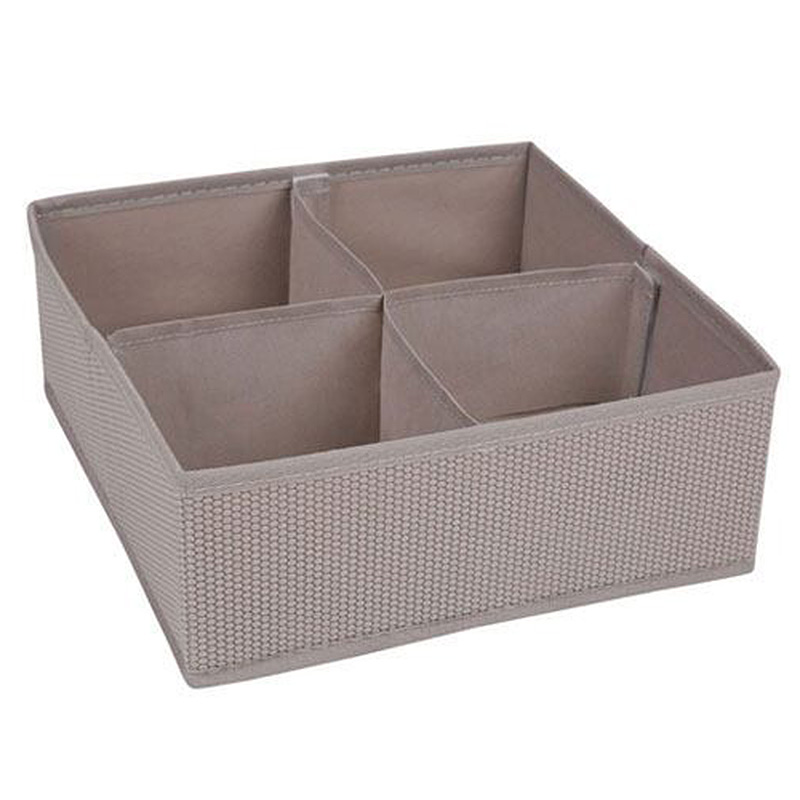 Drawer organizer with 4 partitions grey 28x28x11 cm