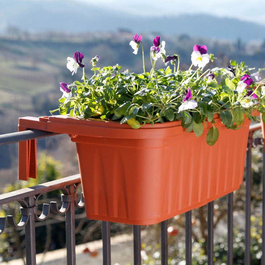 Balcony plastic planter 50x20x19 cm