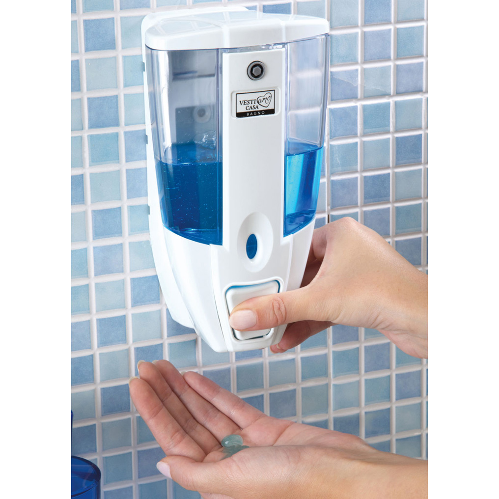 Soap dispenser white plastic 450 ml