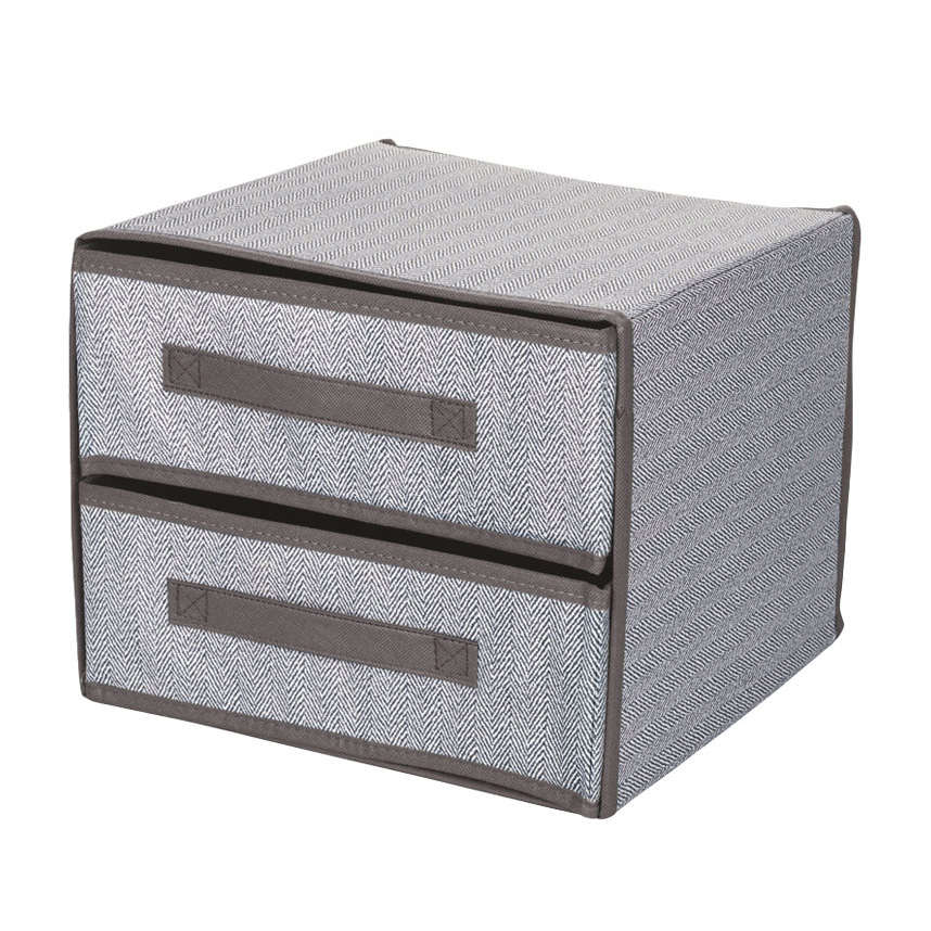 2-Drawer organizer grey 30x30x25 cm