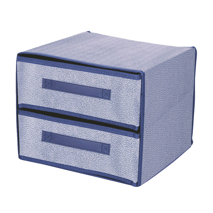 2-Drawer organizer blue 30x30x25 cm