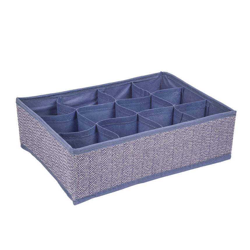 Drawer organizer with 12 compartments blue 32x24x9 cm