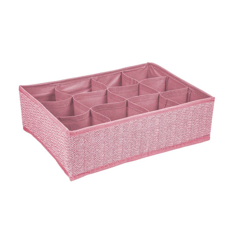 Drawer organizer with 12 compartments pink 32x24x9 cm