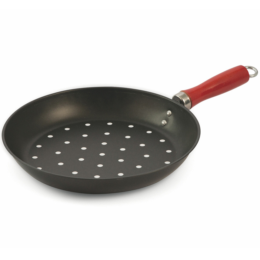 Non-stick steel pan for chestnuts black 28 cm