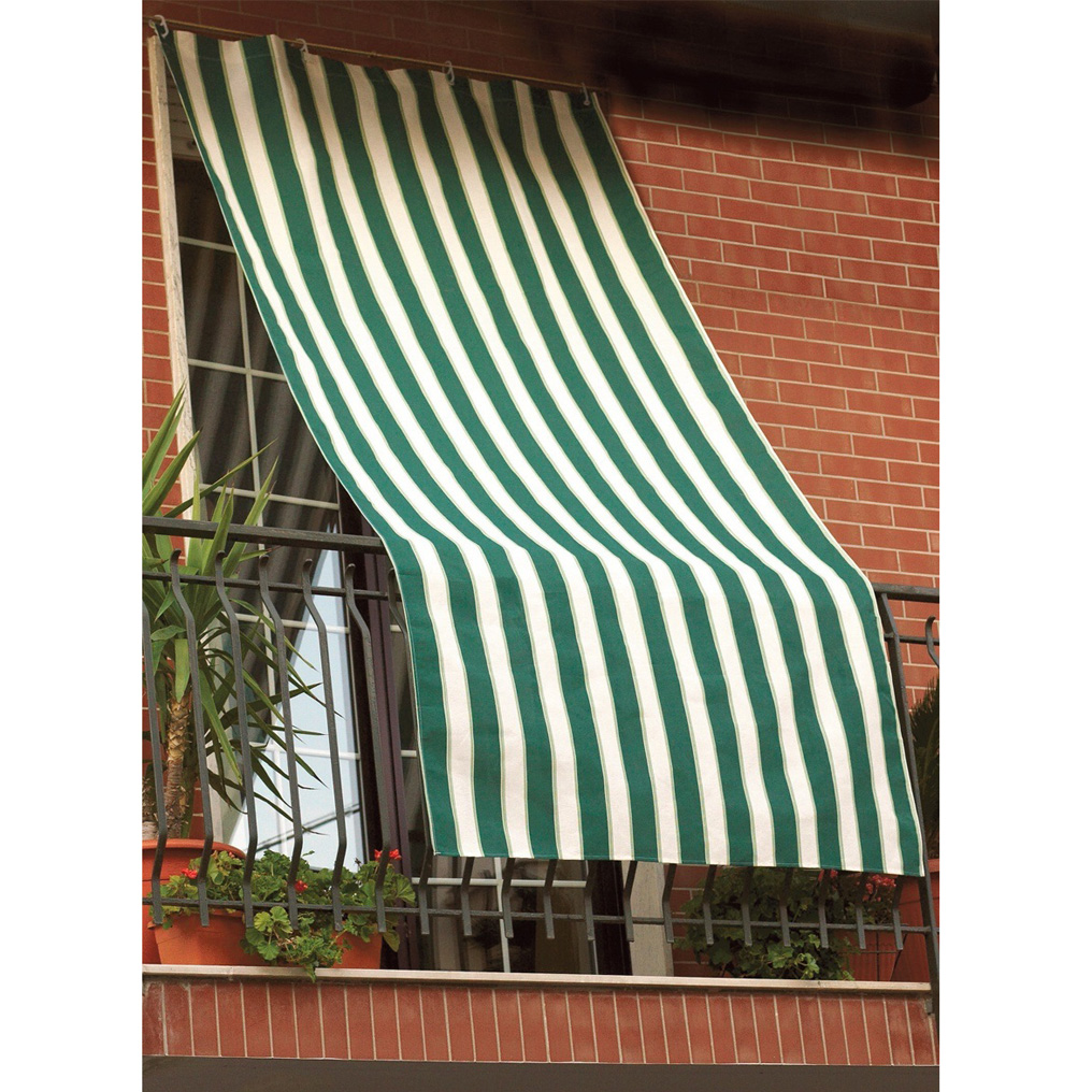 Striped awning cotton / polyester green 150x290 cm
