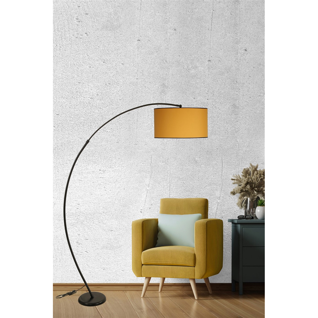 Metal Floor Lamp Misra Black Yellow H: 185 cm E27 60 W