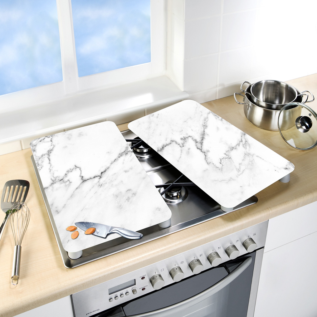 Glass covers universal Marble 2 pcs glass 30x52 cm 53895100