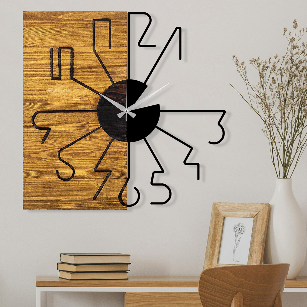 Decorative wall clock wood + metal 29 58x3x58 cm 539TNL1129