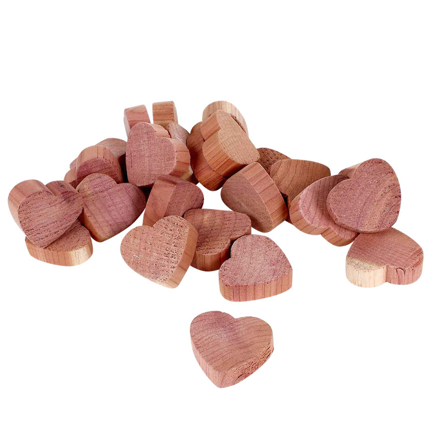 Scented cedar wooden hearts 2,5x2,4x1 cm 25 pcs