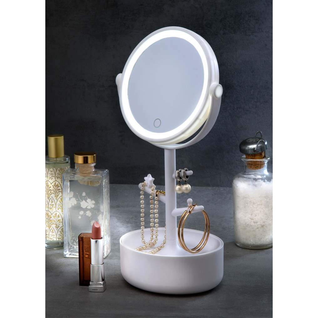 Makeup mirror with light white 15x12x35 cm