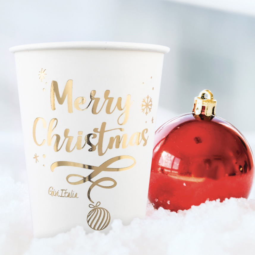 Merry Xmas paper cups 8 pcs