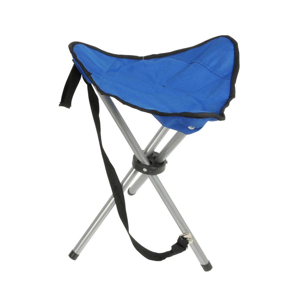 Folding camping seat steel / polyester blue 28x27x44 cm