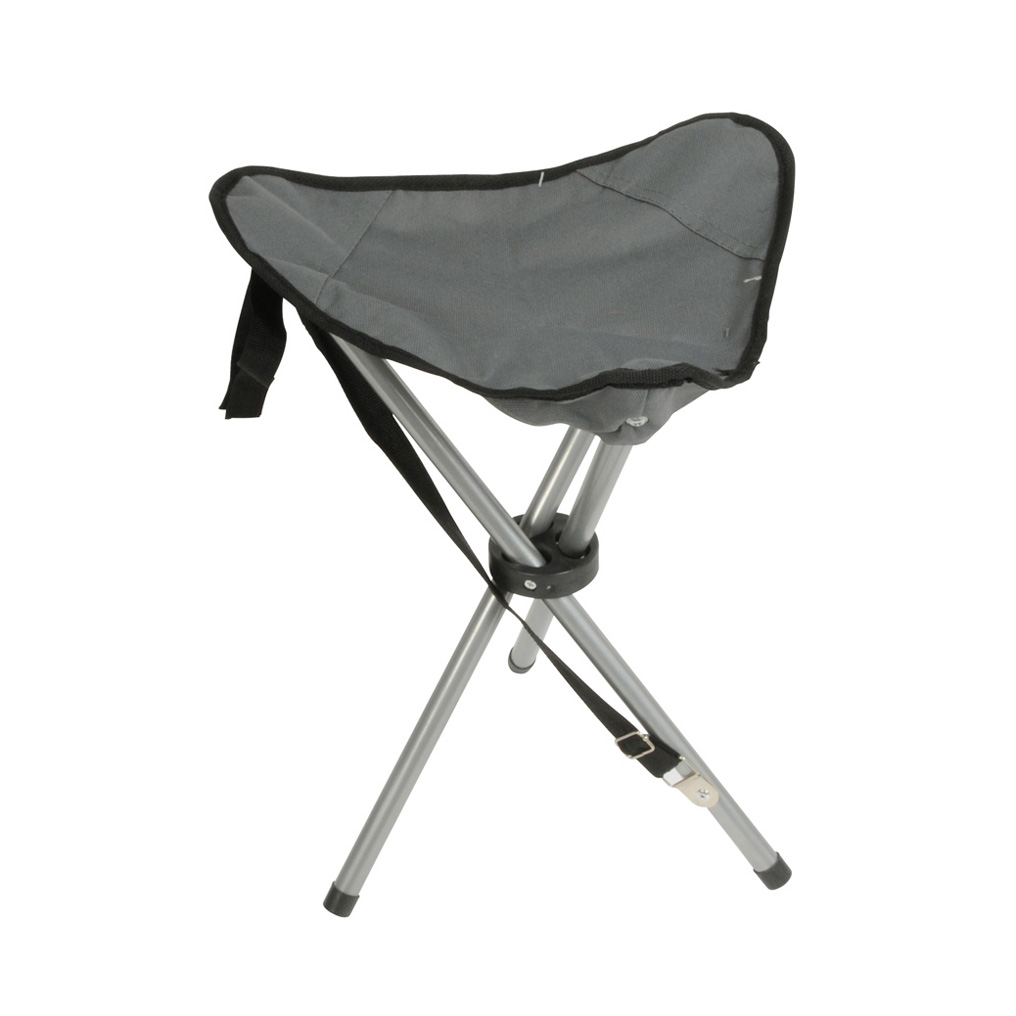 Folding camping seat steel / polyester grey 28x27x44 cm