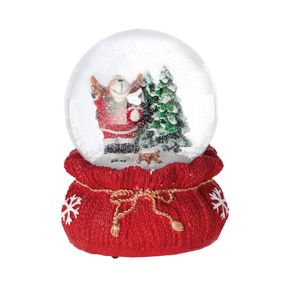 Sphere - music box with reindeer 10x15 cm