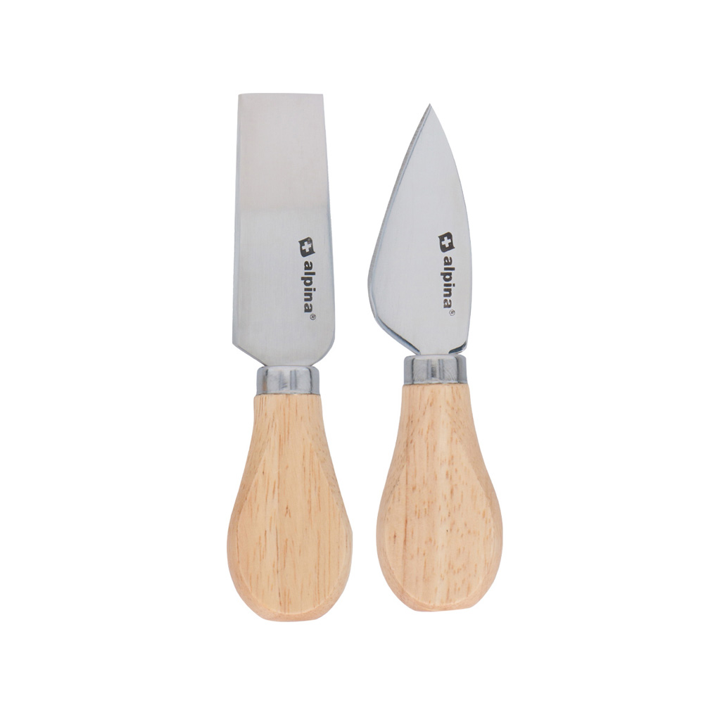 Σετ 2 μαχαιράκια τυριού ατσάλι + ξύλο Alpina 13x3x1,5 εκ.