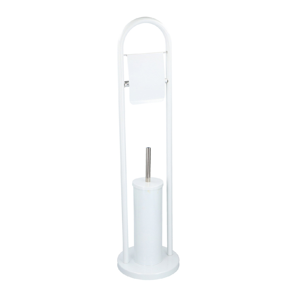Στήριγμα ρολού τουαλέτας με βούρτσα τουαλέτας μέταλλο / πλαστικό λευκό Alpina 22x80 εκ. 03274