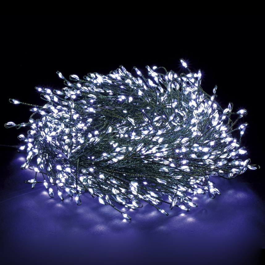 Φωτεινή αλυσίδα με 100 microLED λευκό φως 6 μ.