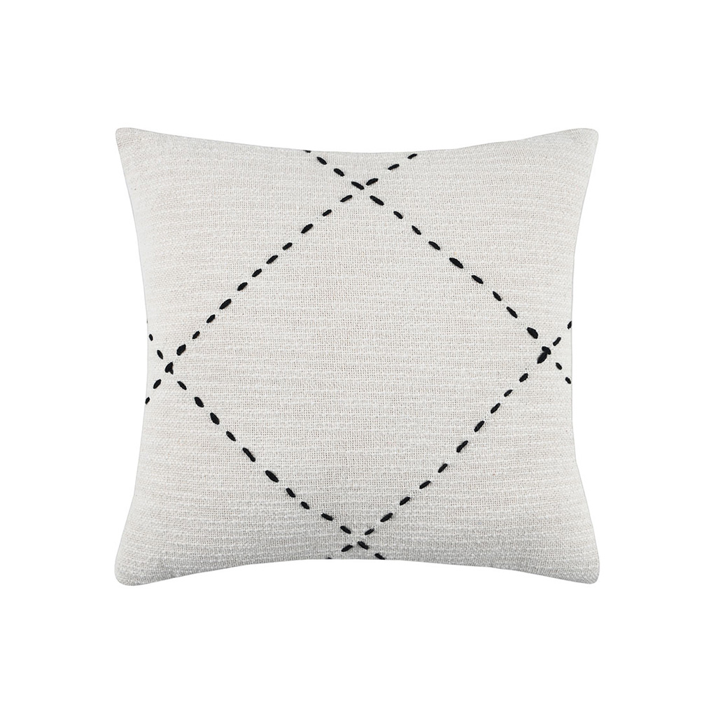 Rhombus decorative cushion natural 100% cotton polyester filling 40x40 cm