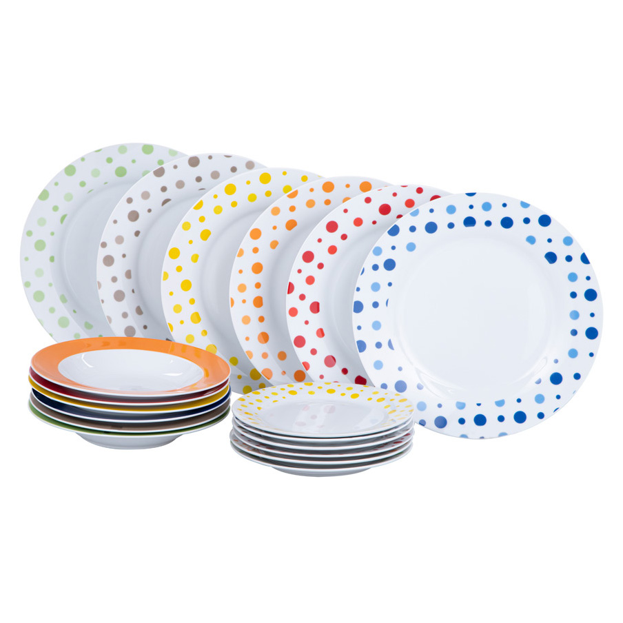 Tableware Round porcelain colorful 18 pcs