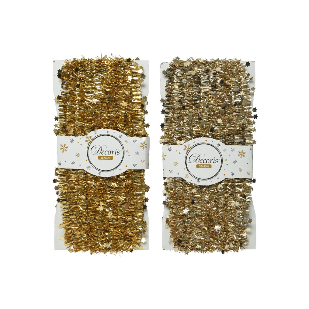 Garland with stars champagne + gold 3.8x500 cm 2 pcs