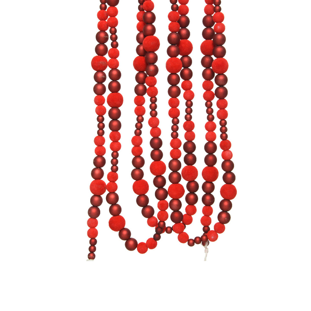 Garland with beads red 2.4 m.