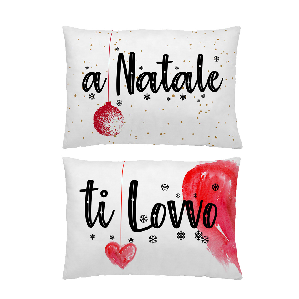 Pillowcases a Natale ti Lovvo 100% cotton 2 pcs 50x80 cm