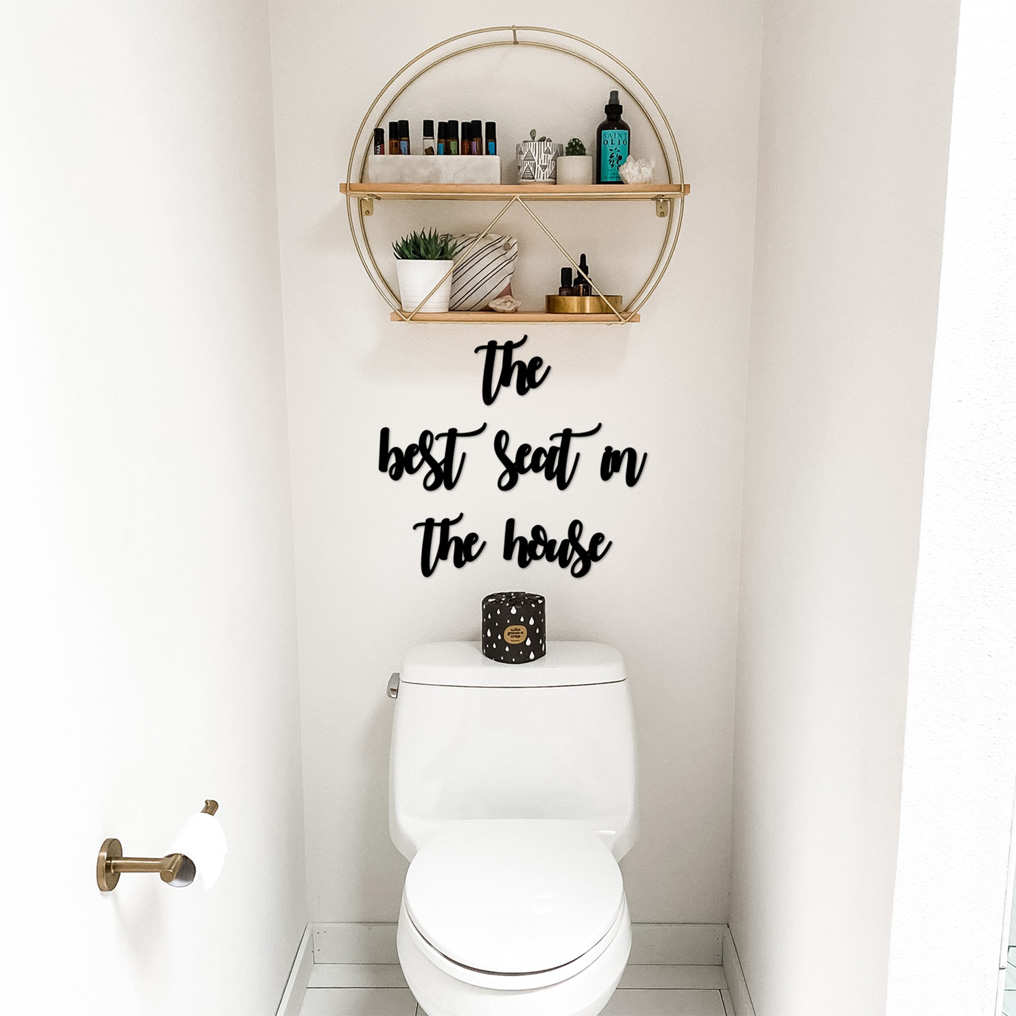 Decorative Wooden Wall Accessory The Best Seat In The House appr. 126x15 cm
