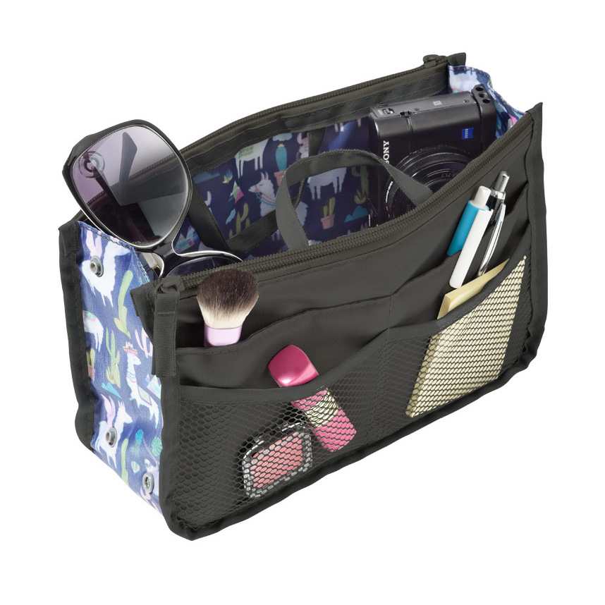 Bag organizer with 13 pockets polyester black / blue 28x17x9 cm