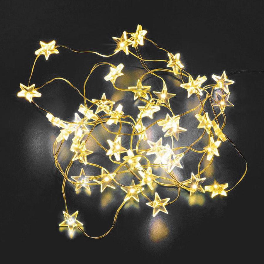 Light chain with white stars 210 cm.