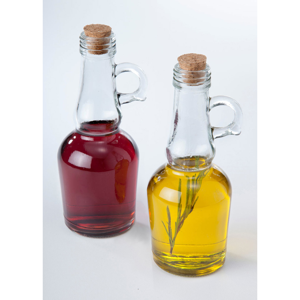 Set of 2 glass bottles for oil / vinegar 250 ml