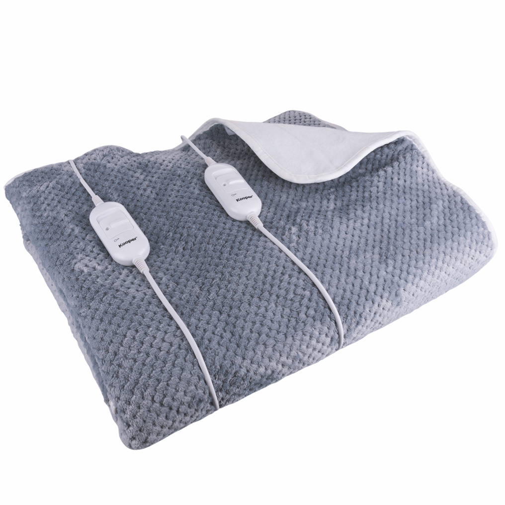 Διπλή ηλεκτρική κουβέρτα με 2 χειριστήρια Kooper γκρι 160x140 εκ. 60W 5905928