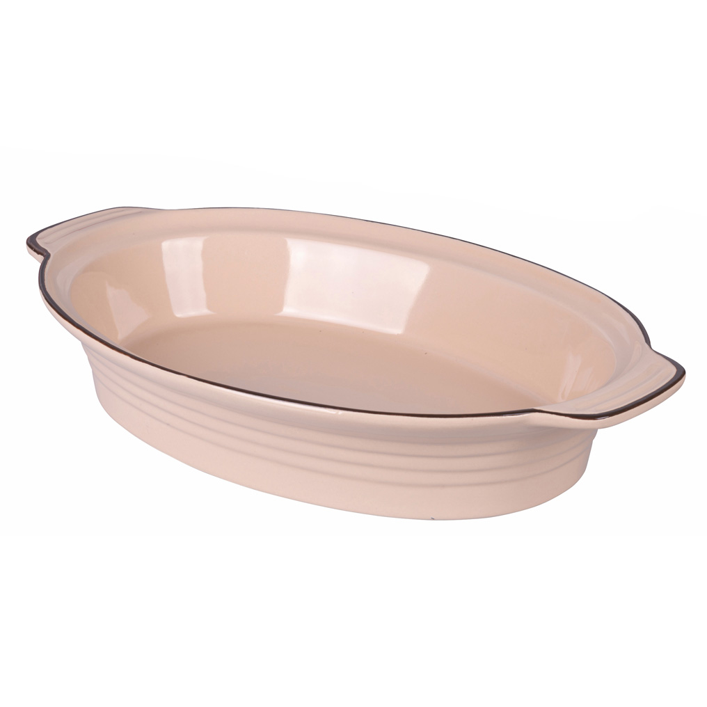 Oval ovenproof pan SiChef 38x24,5x6,5 cm with handles beige 5909467