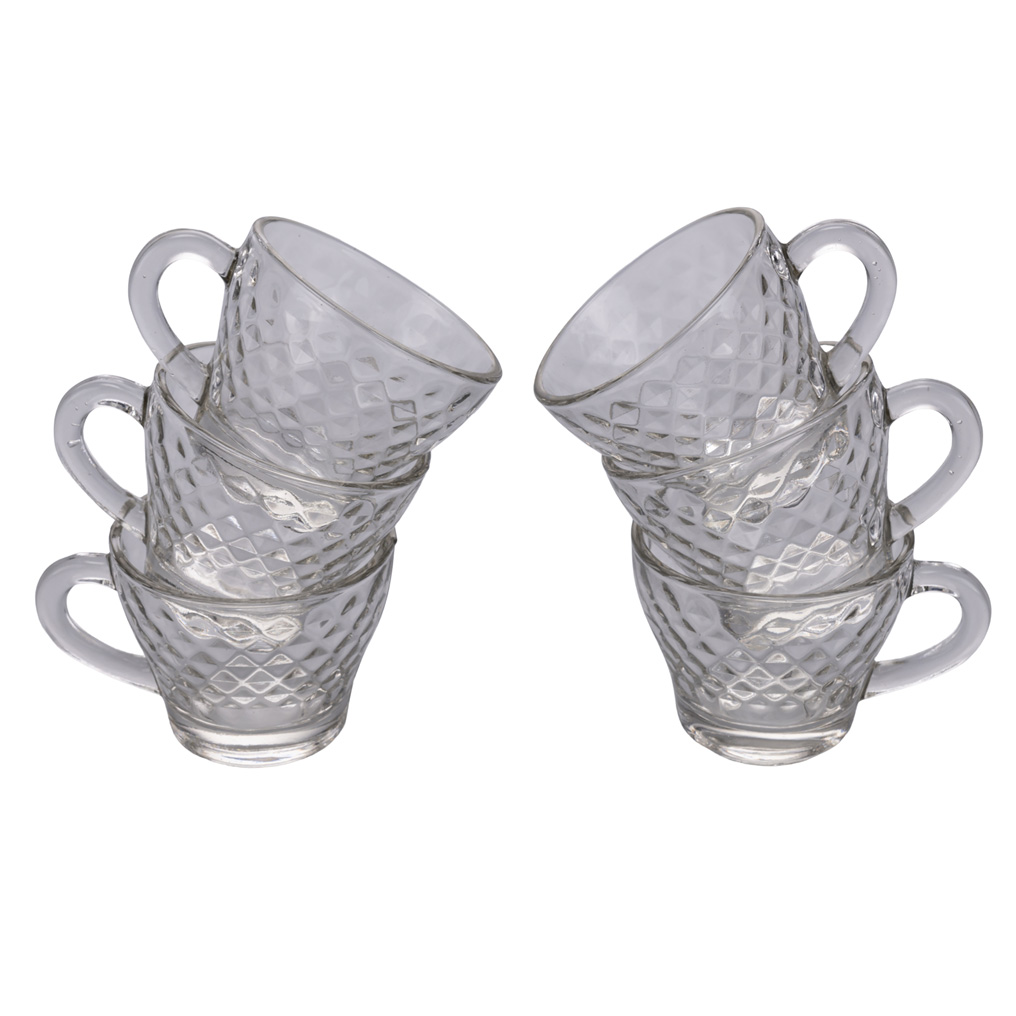 Glass coffee cups 90 ml Diamond 6 pcs 5910770