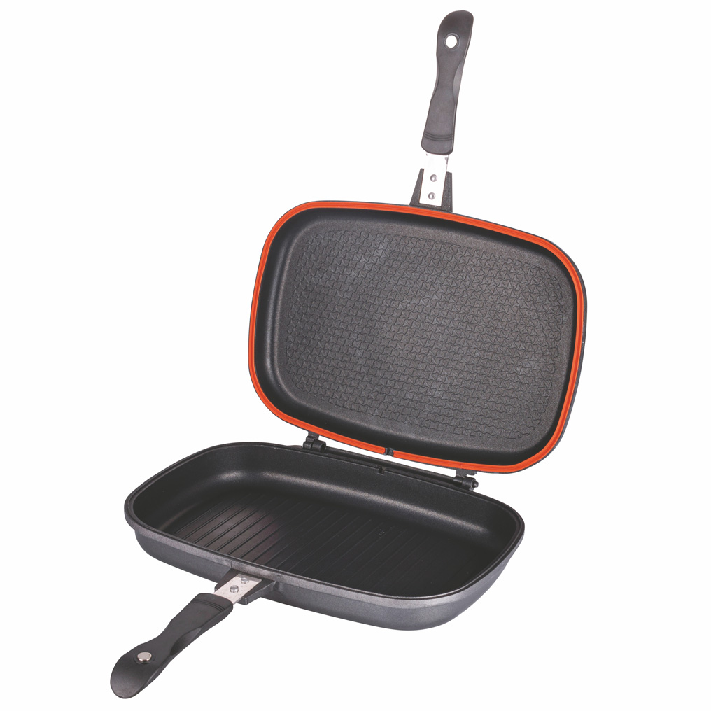 Double pan 36 cm with grill black SiChef