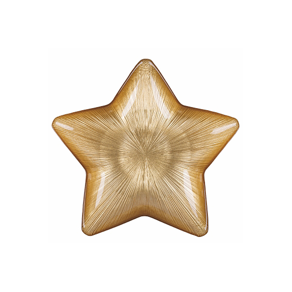 Πιάτο αστέρι γυαλί χρυσό 30x30x4,8 εκ. Galileo 5913505