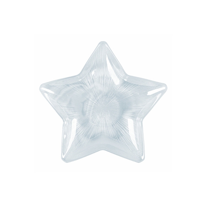 Star plate glass milk white 30x30x4,8 cm Galileo